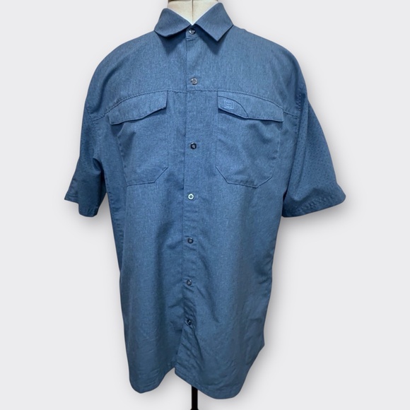 5.11 TACTICAL Freedom Flex Short Sleeve Shirt M | Blue Snap Vented Work Utility - Picture 2 of 10